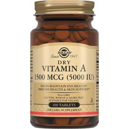 Солгар Сухой витамин А 1500 мкг (5000 МЕ) таб 100 шт