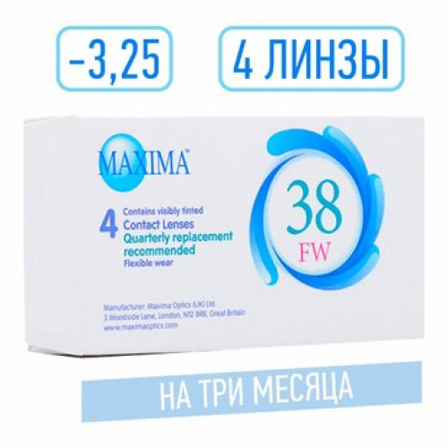 Maxima 38 fw линза контактная мягкая -3.25 8.6 14.0 4 шт
