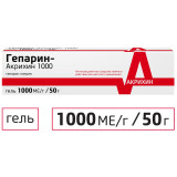 Гепарин-Акрихин 1000 гель 1000 МЕ/г 50 г