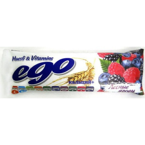 Ego батончик мюсли 25г лесные ягоды с кальцием и витаминами в йогуртовой глазури