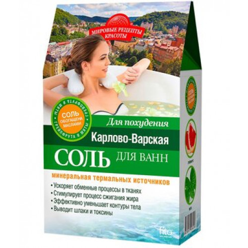 Соль для ванн Карлово-Варская Для похудения 500 г Мировые Рецепты Красоты