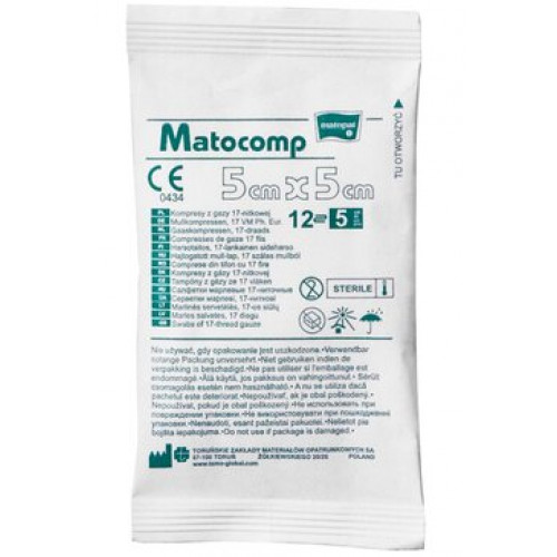 Matopat matocomp салфетки марлевые стерильные 5х5см 12слоев 17ниток 5 шт