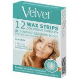 Velvet полоски для депиляции лица восковые деликатное удаление волос 12 шт