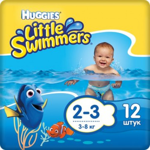 Huggies Little Swimmers подгузники-трусы для плавания 3-8кг 12 шт