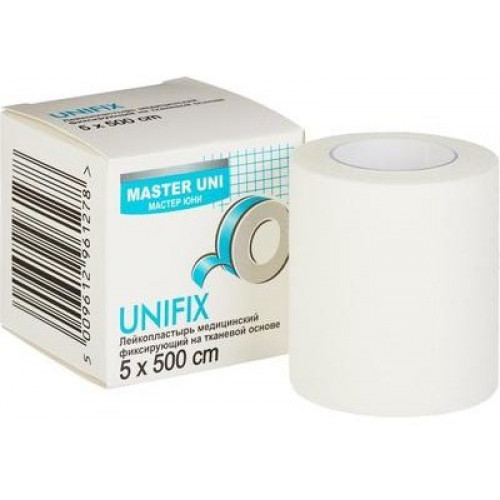 Master uni unifix лейкопластырь гипоаллергенный на тканевой основе 5х500см рулон