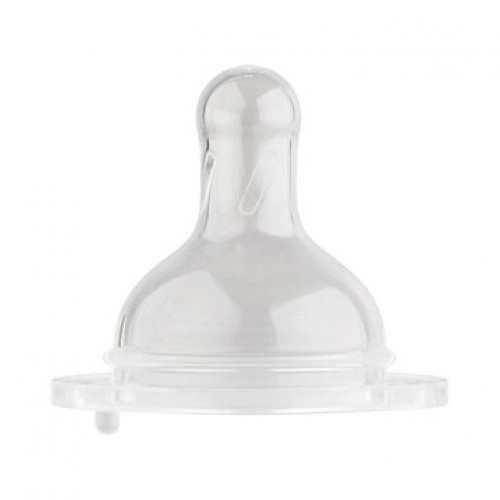 Lubby Соска силиконовая для бутылочки с широким горлом, медленный поток 0+, 1 шт 20156