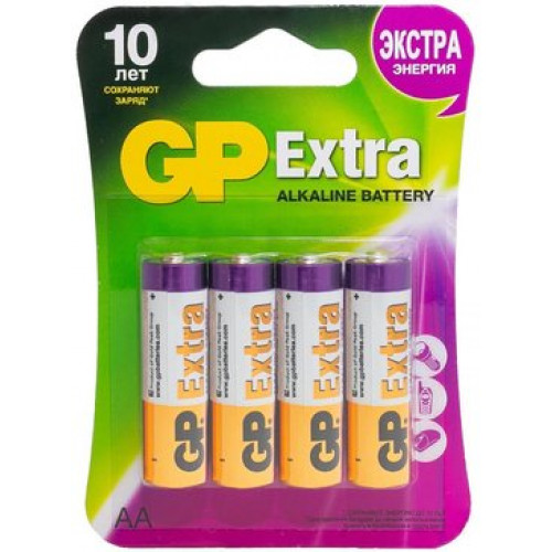 Батарейки алкалиновые GP Extra LR6 (АА) 1,5 В 4 шт