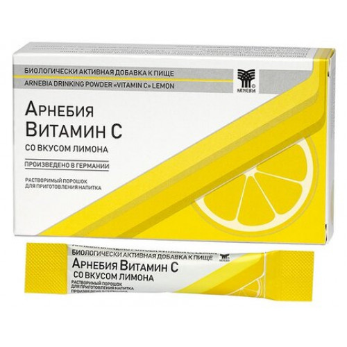 Арнебия Витамин С со вкусом лимона, растворимый порошок для приготовления напитка пак 10 шт