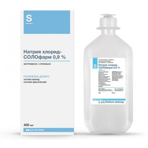 Натрия хлорид-солофарм раствор для инф. 0.9% 400мл фл 1 шт