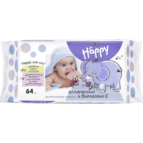 Bella baby happy салфетки влажные детские 64 шт алантоин/витамин е