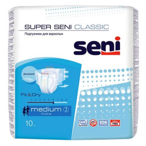 Seni Super Classic Подгузники для взрослых р.M 10 шт